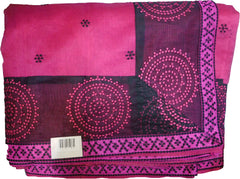 SMSAREE Pink & Black Designer Wedding Partywear Supernet (Cotton) Thread Hand Embroidery Work Bridal Saree Sari With Blouse Piece F013