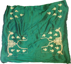 SMSAREE Green Designer Wedding Partywear Crepe (Rangoli) Zari & Thread Hand Embroidery Work Bridal Saree Sari With Blouse Piece F050