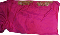 SMSAREE Pink Designer Wedding Partywear Silk Cutdana Mirror & Stone Hand Embroidery Work Bridal Saree Sari With Blouse Piece F074