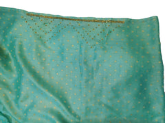 SMSAREE Turquoise Designer Wedding Partywear Georgette Stone Zari & Sequnece Hand Embroidery Work Bridal Saree Sari With Blouse Piece F077