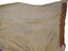 SMSAREE White & Gold Designer Wedding Partywear Lahenga Style Georgette Stone Thread & Zari Hand Embroidery Work Bridal Saree Sari With Blouse Piece F082