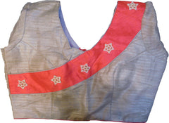 SMSAREE Grey Designer Wedding Partywear Handloom Linen Thread & Zari Hand Embroidery Work Bridal Saree Sari With Blouse Piece F123