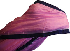 SMSAREE Pink Designer Wedding Partywear Handloom Linen Thread & Zari Hand Embroidery Work Bridal Saree Sari With Blouse Piece F127