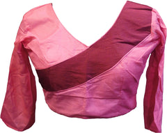 SMSAREE Pink Designer Wedding Partywear Handloom Linen Thread & Zari Hand Embroidery Work Bridal Saree Sari With Blouse Piece F132