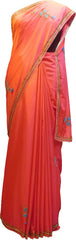 SMSAREE Red Designer Wedding Partywear Silk Beads Cutdana Thread & Stone Hand Embroidery Work Bridal Saree Sari With Blouse Piece F153