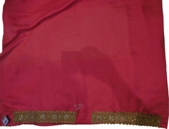 SMSAREE Pink & Cream Designer Wedding Partywear Silk Zari Thread & Stone Hand Embroidery Work Bridal Saree Sari With Blouse Piece F163