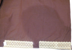 SMSAREE Coffee Brown & Cream Designer Wedding Partywear Silk Zari Thread & Stone Hand Embroidery Work Bridal Saree Sari With Blouse Piece F166