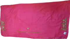 SMSAREE Pink Designer Wedding Partywear Silk (Vichitra) Zari Cutdana Thread Beads & Stone Hand Embroidery Work Bridal Saree Sari With Blouse Piece F194