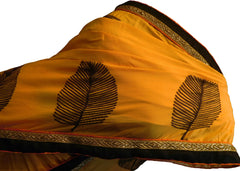 SMSAREE Peach Designer Wedding Partywear Satin (Silk) Thread & Zari Hand Embroidery Work Bridal Saree Sari With Blouse Piece F220