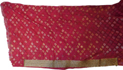 SMSAREE Red & Green Designer Wedding Partywear Brasso Stone & Zari Hand Embroidery Work Bridal Saree Sari With Blouse Piece F266