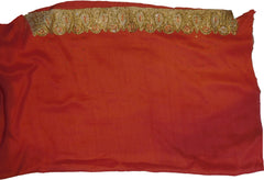 SMSAREE Peach Designer Wedding Partywear Silk (Vichitra) Stone & Zari Hand Embroidery Work Bridal Saree Sari With Blouse Piece F349
