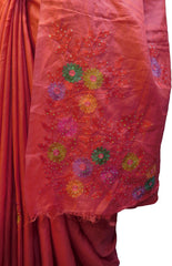SMSAREE Gajari Designer Wedding Partywear Silk Stone & Sequence Hand Embroidery Work Bridal Saree Sari With Blouse Piece F351