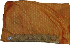 SMSAREE Orange & Cream Designer Wedding Partywear Silk Stone Pearl Thread Sequence & Zari Hand Embroidery Work Bridal Saree Sari With Blouse Piece F363