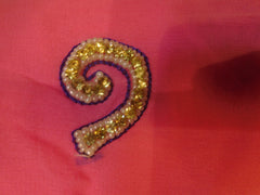 SMSAREE Pink Designer Wedding Partywear Georgette (Viscos) Stone Pearl Beads Thread & Zari Hand Embroidery Work Bridal Saree Sari With Blouse Piece F436