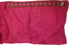 SMSAREE Pink & Brown Designer Wedding Partywear Chiffon Thread Hand Embroidery Work Bridal Saree Sari With Blouse Piece F497