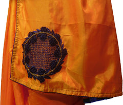 SMSAREE Yellow Designer Wedding Partywear Sana Silk Thread & Beads Hand Embroidery Work Bridal Saree Sari With Blouse Piece F509
