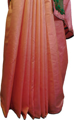SMSAREE Peach Designer Wedding Partywear Sana Silk Thread & Beads Hand Embroidery Work Bridal Saree Sari With Blouse Piece F510