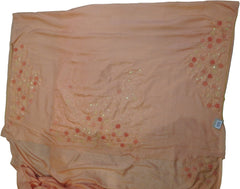 SMSAREE Brown Designer Wedding Partywear Silk Thread Pearl & Sequence Hand Embroidery Work Bridal Saree Sari With Blouse Piece F521