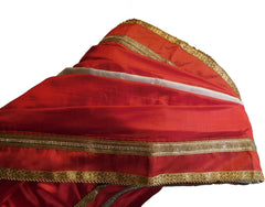 SMSAREE Red & White Designer Wedding Partywear Silk Zari & Stone Hand Embroidery Work Bridal Saree Sari With Blouse Piece F524