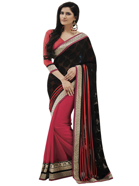 Black Brasso Half and Half Saree Sari