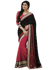 Black Brasso Half and Half Saree Sari