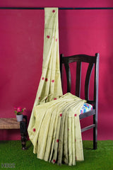 Pista Green Designer Wedding Partywear Silk Thread Hand Embroidery Work Bridal Saree Sari With Blouse Piece H002