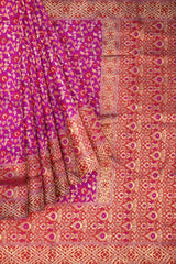 Pink Designer Wedding Partywear Silk Zari Hand Embroidery Work Bridal Saree Sari With Blouse Piece H005