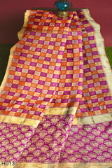 Pink Orange Designer Wedding Partywear Silk Zari Hand Embroidery Work Bridal Saree Sari With Blouse Piece H020