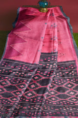 Pink Grey Designer Wedding Partywear Silk Thread Hand Embroidery Work Bridal Saree Sari With Blouse Piece H022