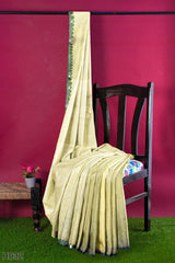 Yellow Designer Wedding Partywear Georgette Stone Thread Hand Embroidery Work Bridal Saree Sari With Blouse Piece H032
