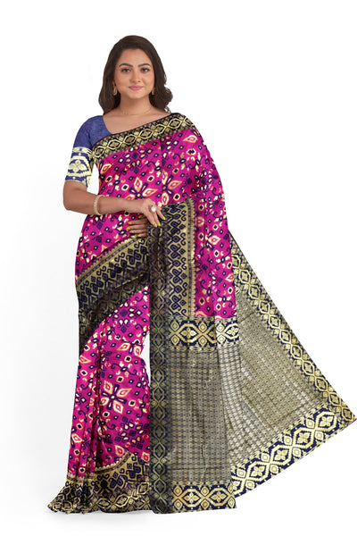 Purple Designer Wedding Partywear Silk Thread Zari Hand Embroidery Work Bridal Saree Sari With Blouse Piece H037