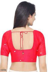 Red Designer Wedding Partywear Georgette Stone Zari Hand Embroidery Work Bridal Saree Sari With Blouse Piece H056