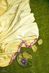 Cream Designer Wedding Partywear Georgette Stone Zari Gota Patti Bullion Hand Embroidery Work Bridal Saree Sari With Blouse Piece H083
