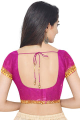 Purple Designer Wedding Partywear Georgette Cutdana Beads Stone Thread Hand Embroidery Work Bridal Saree Sari With Blouse Piece H088
