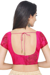 Pink Peach Designer Wedding Partywear Silk Stone Hand Embroidery Work Bridal Saree Sari With Blouse Piece H096
