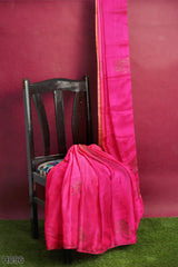 Pink Peach Designer Wedding Partywear Silk Stone Hand Embroidery Work Bridal Saree Sari With Blouse Piece H096