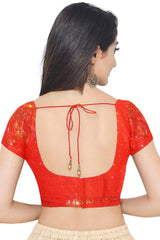Golden Designer Wedding Partywear Silk Stone Hand Embroidery Work Bridal Saree Sari With Blouse Piece H097