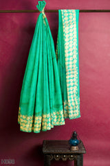 Sea Green Designer Wedding Partywear Silk Zari Hand Embroidery Work Bridal Saree Sari With Blouse Piece H098