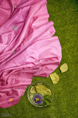 Purple Designer Wedding Partywear Silk Thread Sequence Hand Embroidery Work Bridal Saree Sari With Blouse Piece H099