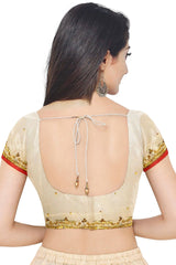 White Designer Wedding Partywear Georgette Stone Cutdana Zari Thread Hand Embroidery Work Bridal Saree Sari With Blouse Piece H124