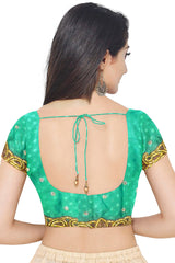 Turquoise Designer Wedding Partywear Crepe Stone Zari Thread Cutdana Hand Embroidery Work Bridal Saree Sari With Blouse Piece H150