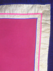Pink Blue Designer Wedding Partywear Georgette Thread Sequence Zari Hand Embroidery Work Bridal Saree Sari With Blouse Piece H153