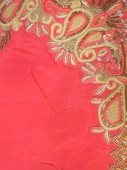 Pink Designer Wedding Partywear Georgette Beads Cutdana Thread Zari Hand Embroidery Work Bridal Saree Sari With Blouse Piece H162