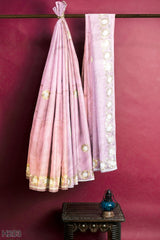 Gajari Designer Wedding Partywear Dola Silk Zari Thread Pearl Gotapatti Hand Embroidery Work Bridal Saree Sari With Blouse Piece H203