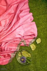 Pink Designer Wedding Partywear Pure Satin Cutdana Stone Zari Pearl Hand Embroidery Work Bridal Saree Sari With Blouse Piece H212