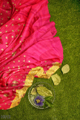 Pink Designer Wedding Partywear Silk Zari Stone Hand Embroidery Work Bridal Saree Sari With Blouse Piece H312