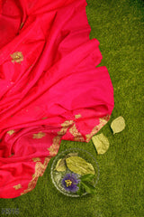 Red Designer Wedding Partywear Silk Zari Stone Hand Embroidery Work Bridal Saree Sari With Blouse Piece H315