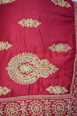 Red Designer Wedding Partywear Georgette Zari Stone Hand Embroidery Work Bridal Saree Sari With Blouse Piece H322