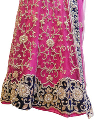 The Show Stopper Pink Designer Wedding Partywear Net Bullion Beads Stone Pearl Hand Embroidery Work Bridal Lahenga Choli Dupatta Semistitched LAE447