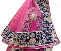 The Show Stopper Pink Designer Wedding Partywear Net Bullion Beads Stone Pearl Hand Embroidery Work Bridal Lahenga Choli Dupatta Semistitched LAE447